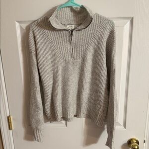 Gray Ribbed Women's Sweater